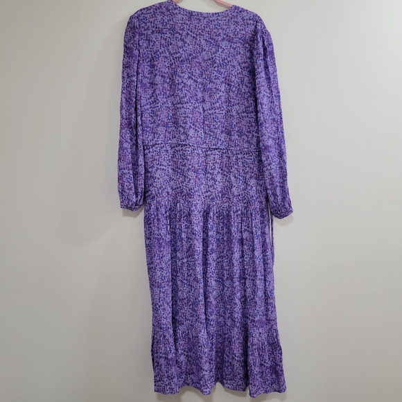 Rebecca Minkoff Esme dress long sleeve midi floral purple M - Picture 7 of 7
